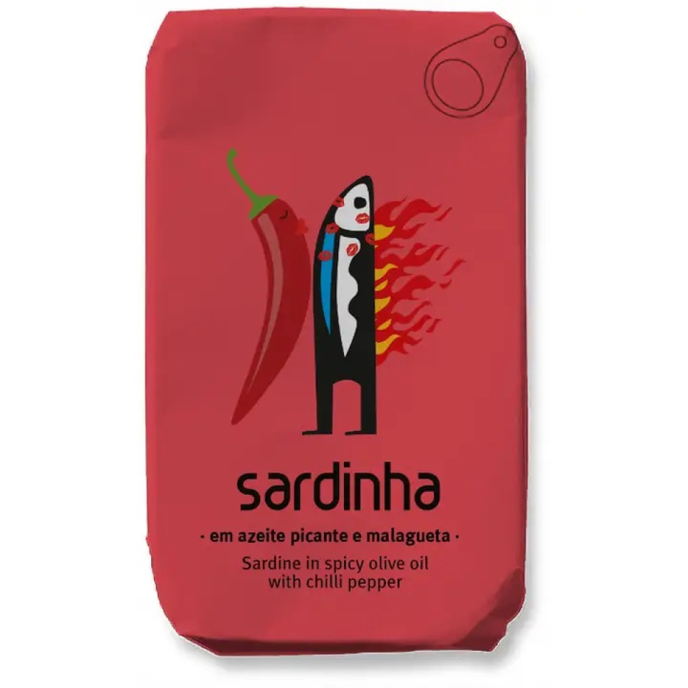 Sardiner i Olivenolie, Chili, 120 g - Sardinha i gruppen Madlavning / Kolonial hos The Kitchen Lab (2253-35976)