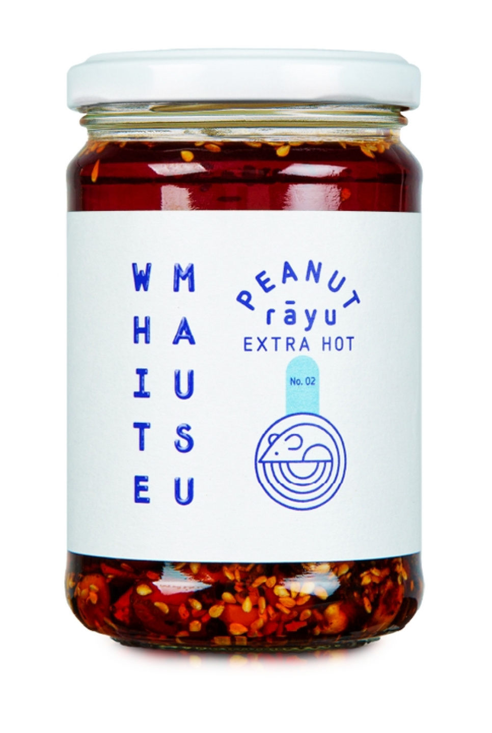 Extra Hot Peanut Rãyu, Sprød chiliolie med jordnødder og sesam, 240 g - White Mausu i gruppen Madlavning / Køkkenredskaber / Asiatisk madlavning hos The Kitchen Lab (2255-33175)