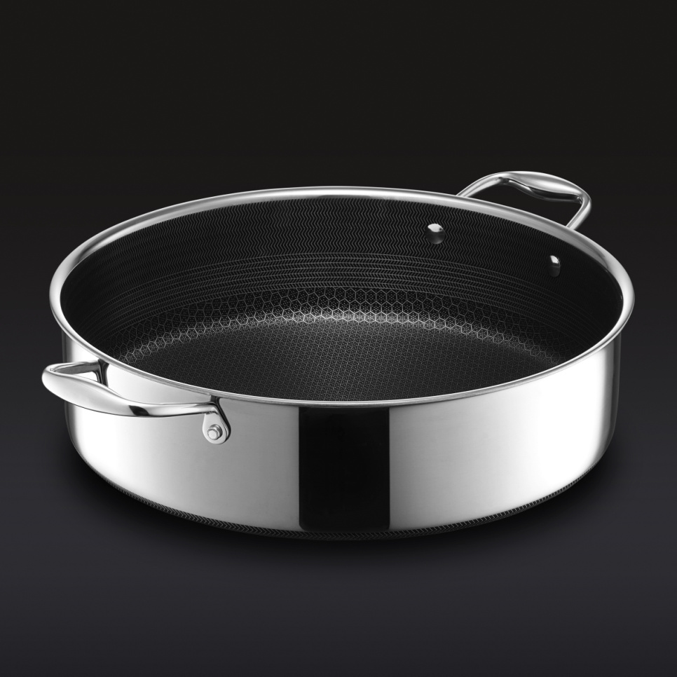 Gryde med glaslåg, nonstick, 6,6 L - Hexclad