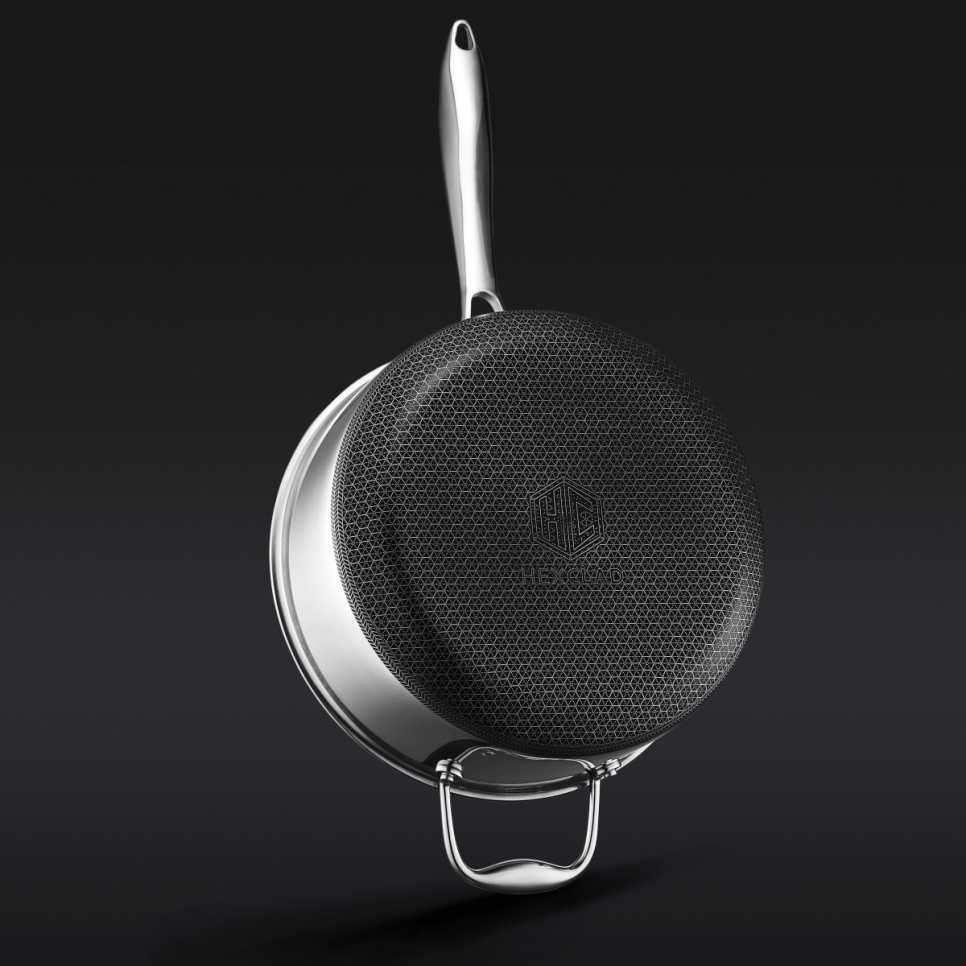 Kasserolle med glaslåg, nonstick, 4,7 L - Hexclad