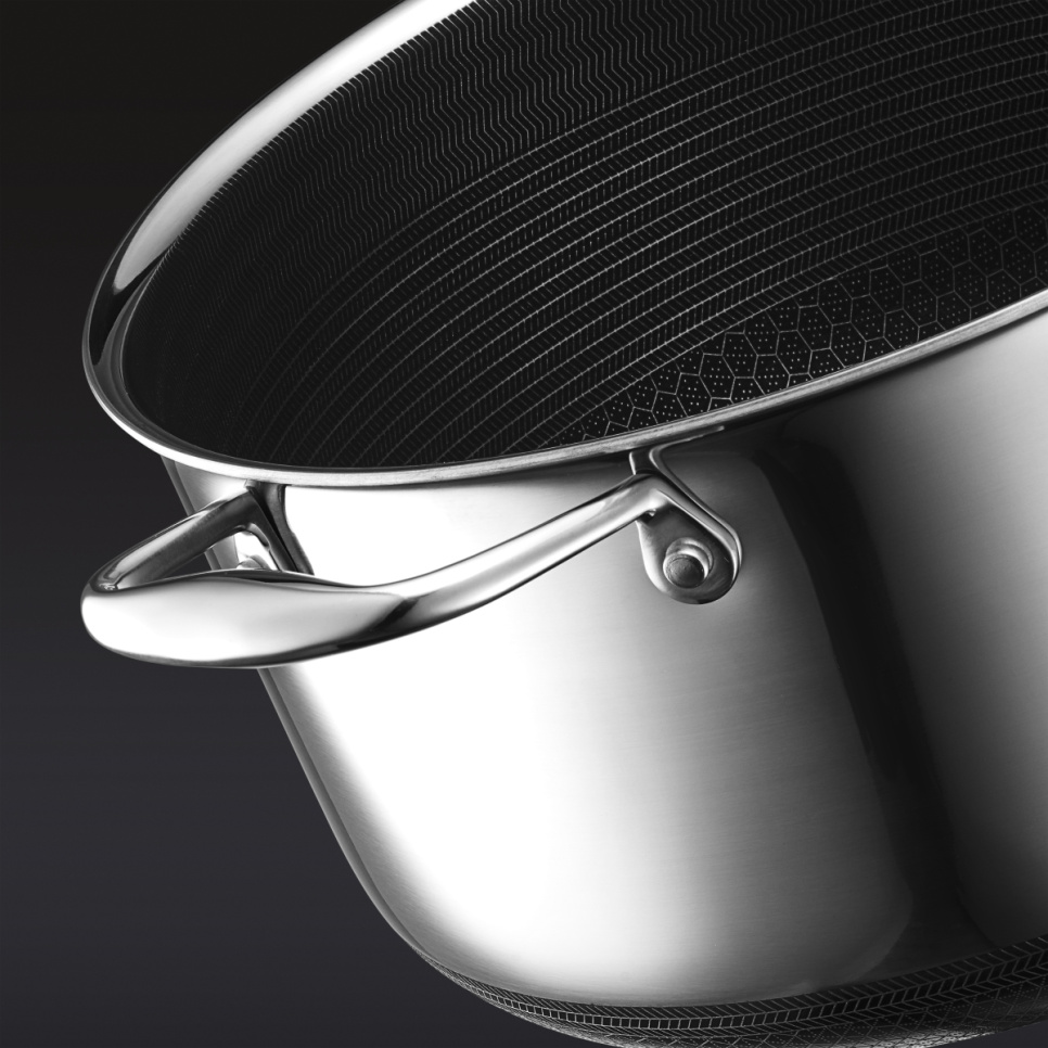 Gryde med glaslåg, nonstick, 7,6 L - Hexclad